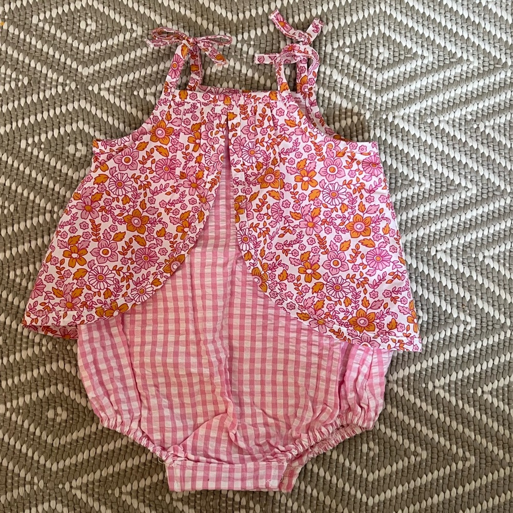 Little English, Sadie Sunsuit, Naples Floral (6-9 months)
